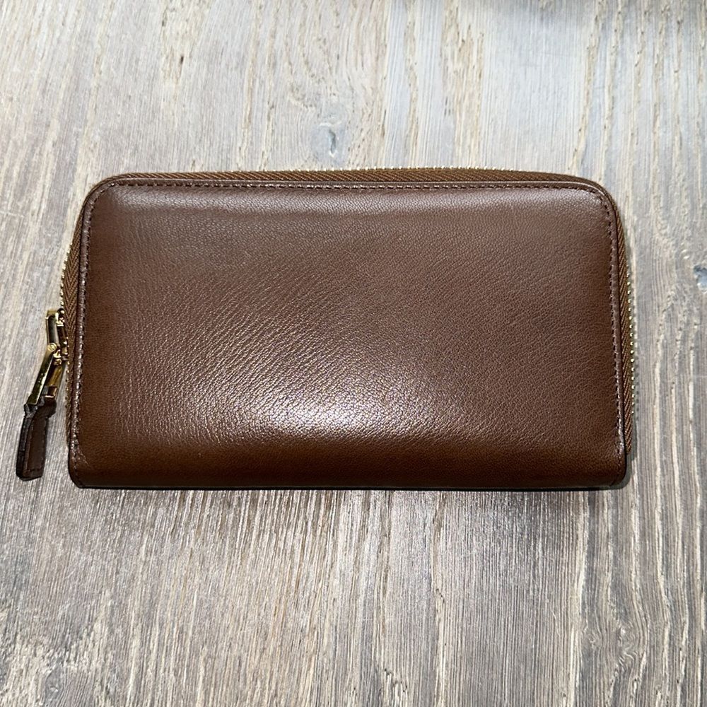 Rare TOM FORD Cognac Leather Zip Around Wallet - Picture 4 of 11
